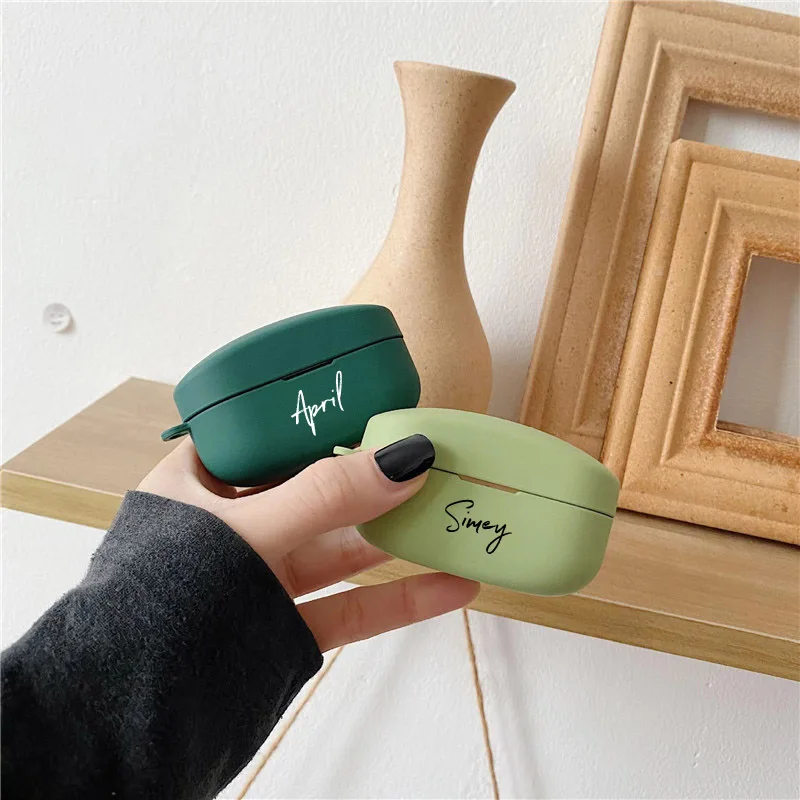 شخصية اسم الطباعة الحال بالنسبة لسوني WF-1000XM4 للصدمات البلاستيك الصلب قذيفة لسوني WF-1000XM4 يغطي اسم مخصص