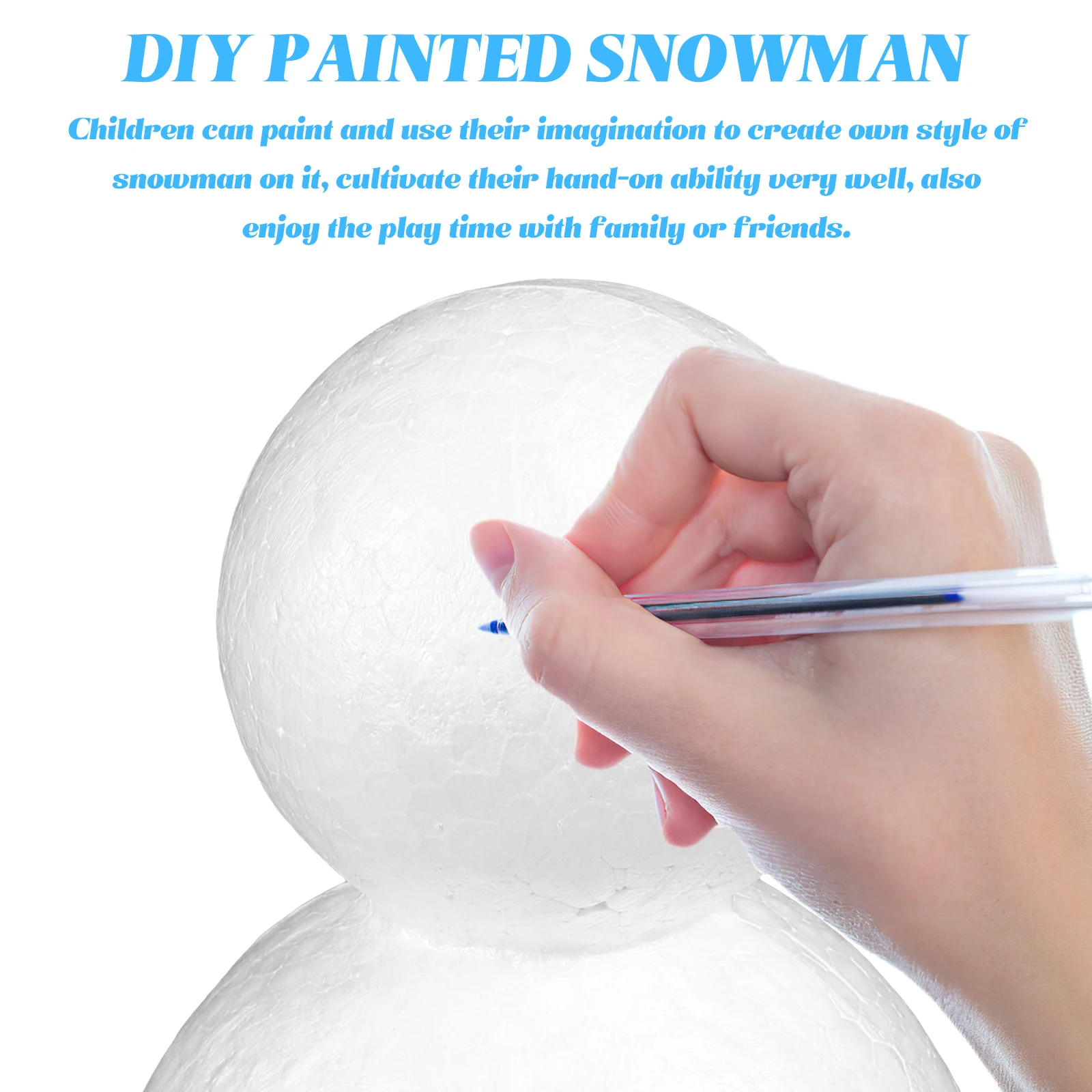 

5 Pcs Snowman Decorating Kit Accessory Diy Craft Materials Painting Foams Project Crafts