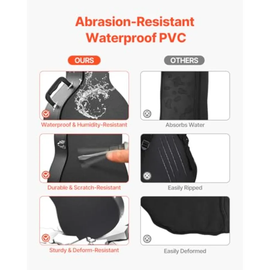 الغيتار الصوتي غطاء واقٍ مزخرف لهاتف آيفون 43.31 في شكل القرع الغيتار غطاء واقٍ مزلاج بقفل مفتاح مقبض بولي كلوريد الفينيل الحشو بطانة لينة مقاومة للماء