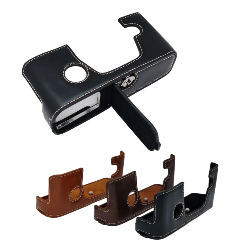 PU Leather Half Case Grip For Olympus OM-3 OM3 Bottom Battery Opening Camera Bag Cover