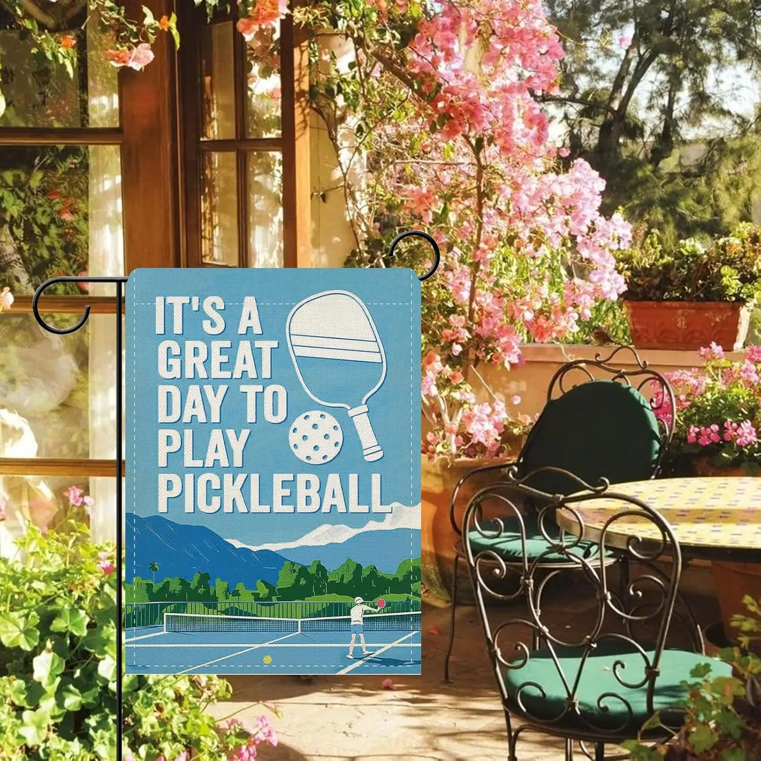Dyrenson It's A Great Day To Play Pickleball Decorative Garden Flag, Inspirational Sport Yard Outside Home Decoration Pi UUL EEZ
