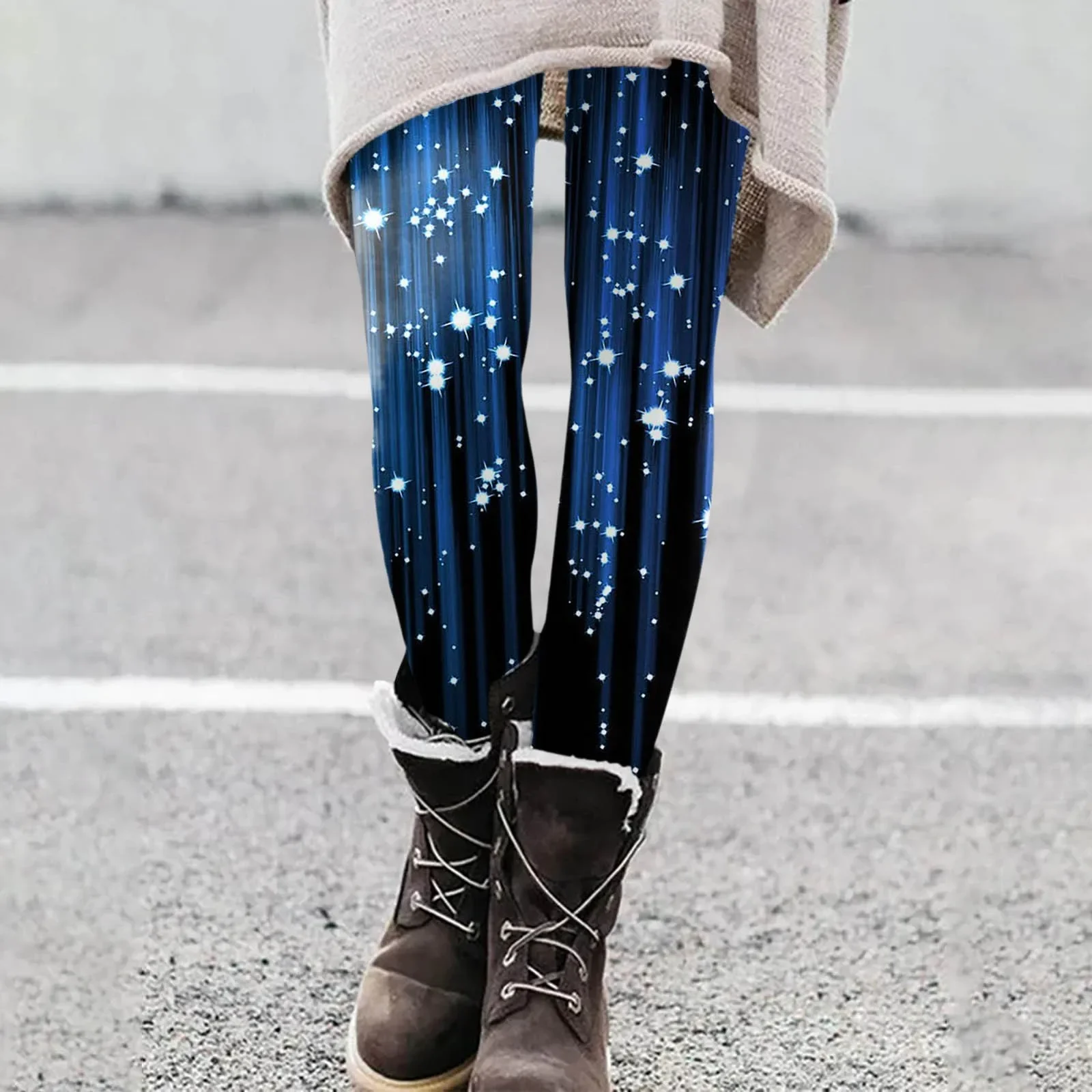 Legginsy damskie Star Universe Shines Galaxy fioletowe spodnie z nadrukiem 3D damskie spodnie z wysokim stanem spodnie Fitness moda najlepsza sprzedaż