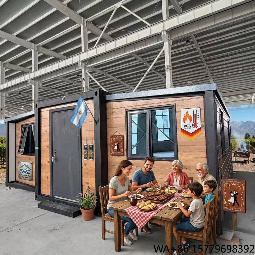 Luxury 2-4 Bedroom Two Story Container House Balcony Hall Contemporary Design Adults Living Room Kitchen Bedroom