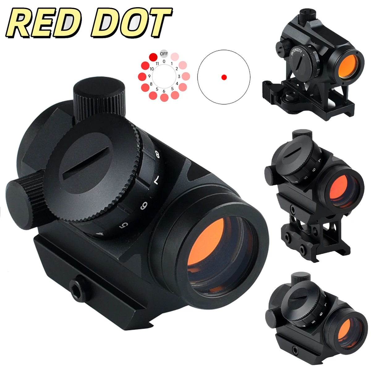 

Тактический коллиматорный прицел Red Dot Optics Reflex 1x25/1x20 для охоты, горячая распродажа, комплект для планки Пикатинни 11 мм/20 мм AR15