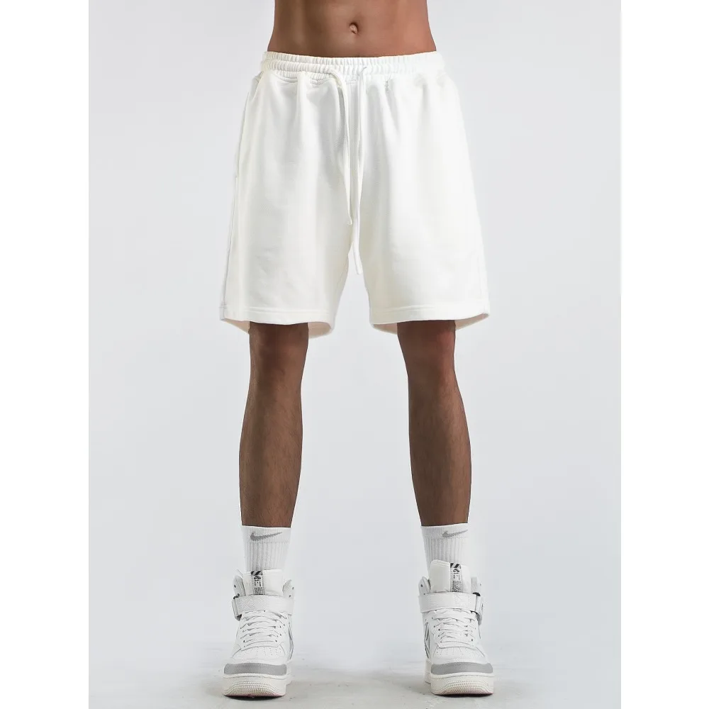 Повседневные осенние мужские повседневные спортивные шорты на шнурке, свободная модная версия из чистого хлопка, универсальные