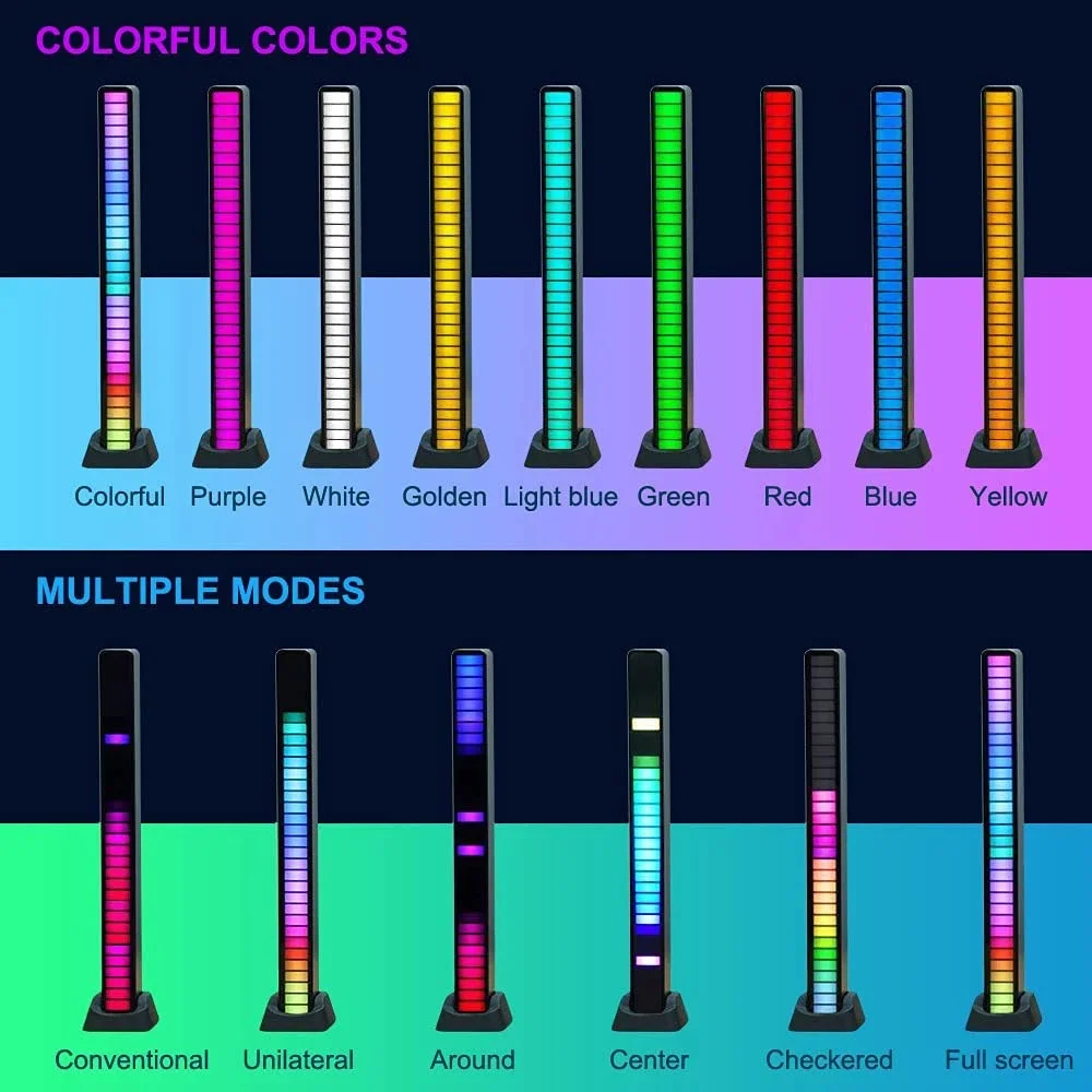 RGB 음성 제어 동기 리듬 조명, 인터넷 인기, 다채로운 음악 주변 조명, 자동차 데스크탑 유도, 창의적인 LED 선택