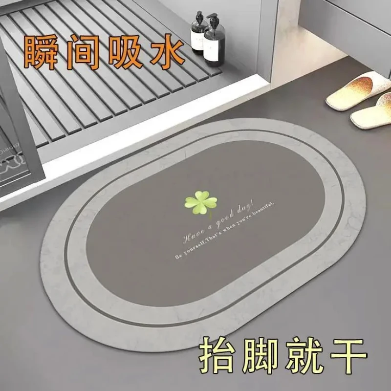 الشمال الحمام وسادة ماصة دياتومي الأرض الحمام الكلمة حصيرة التجفيف السريع عدم الانزلاق الطابق المطبخ المرحاض الباب البساط #6
