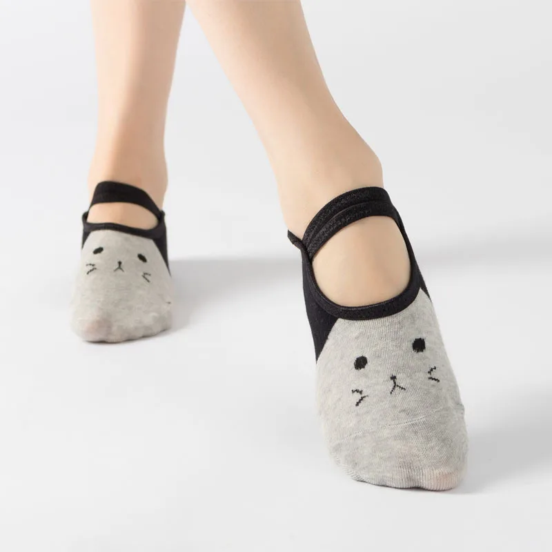 Cute Cat Cartoon Yoga Socks Women Professional Anti-slip Breathable High Quality Pilates Dance Fitness Indoor Cotton Socks Gifts image 4