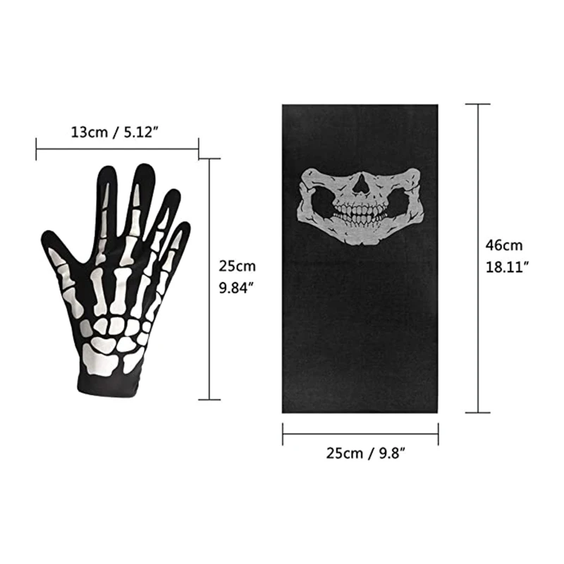Gants de zombie en forme de squelette pour Halloween - Mains de zombie - Gants effrayants pour adulte - Cosplay, marron, taille unique