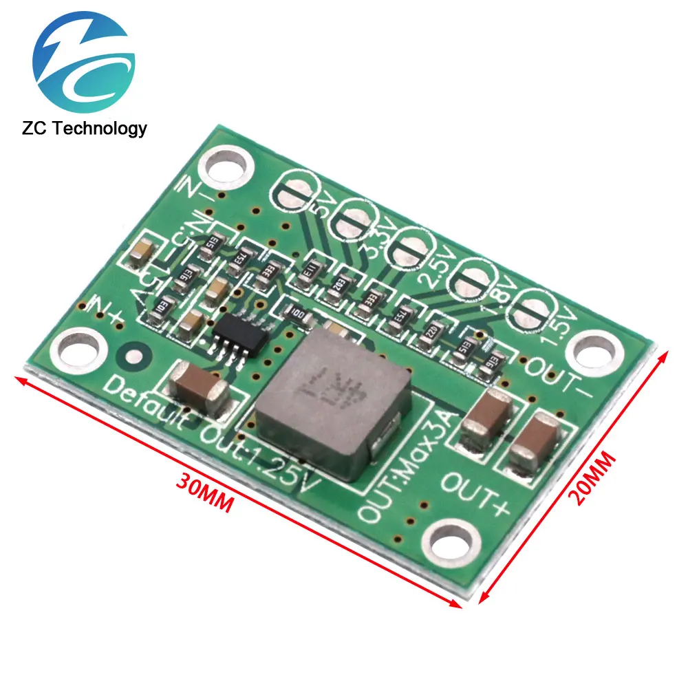 Módulo de potencia ajustable MP1495, regulador de voltaje CC, placa Convertidora de potencia de 5-16V a 1,25 V, 1,5 V, 1,8 V, 2,5 V, 5V, 3A