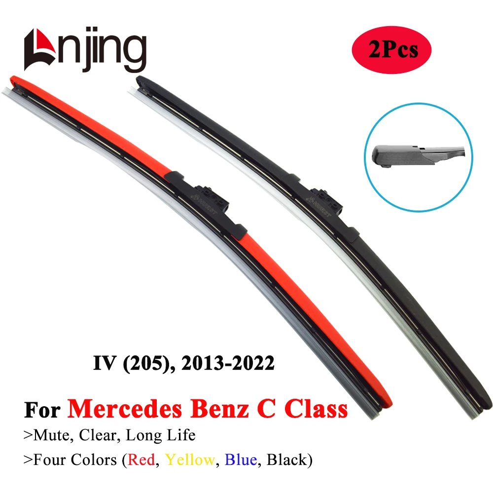 LNJING Colorful Wiper Blades For Mercedes Benz C Class 205 C160 C180 C200 C220 C250 C300 C350 C400 C450 2013 2015 2018 2020 2021