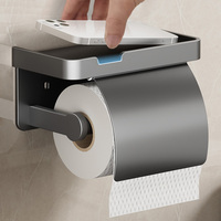 Toilet Paper Holder Tissue Hanger Wall-Mounted Paper Roll Rack Toilet Paper Holder Storage Phone Stand Tray Bathroom Accessories