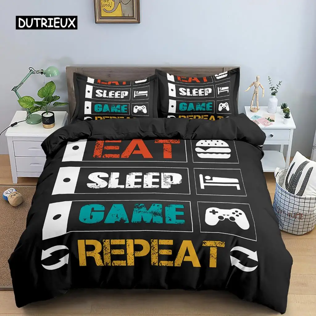 

Duvet Cover Set Boys Kids Game Bedding 2/3 Pcs Bed Set Gamepad Pattern Quilt Cover Comforter Cover Gamer Bedding Set