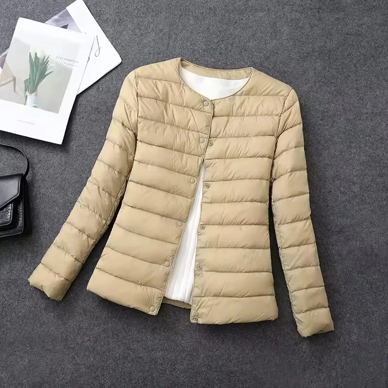Plus Size weibliche leichte Ente Daunen matt Stoff leichter Mantel warme Frauen Wind jacke Parka Damen Daunen jacken – Detail 5