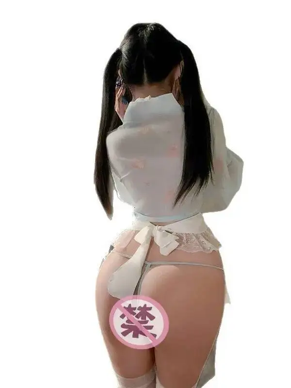 Sexy melk konijn meid uniform, schattig puur verlangen, konijn print nachtjapon, strik nachtjapon jurk elegante v-hals mini-jurk tops NUC8