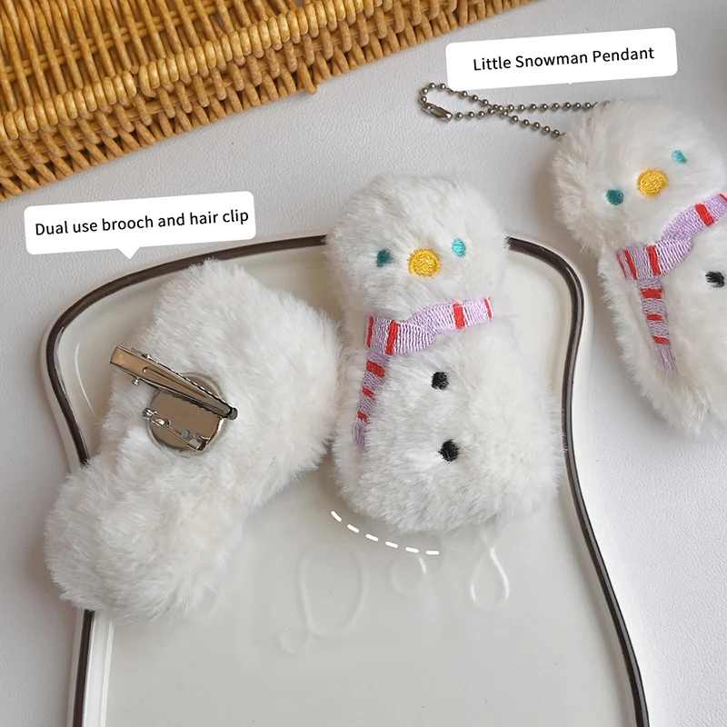 Porte-clés en peluche de dessin animé mignon pour enfants, écharpe de Noël, sac de bonhomme de neige, breloque pour sac à dos, décoration de fête, cadeaux de jouets