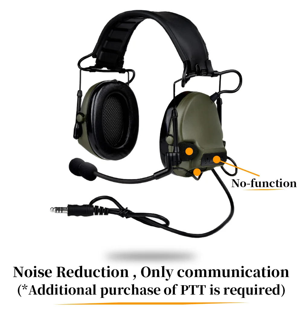 WADSN Taktischer Gehörschutz-Kopfhörer mit Kommunikationsfunktion für Helm-ARC-Schienenmontage, Praktisches Taktisches Zubehör für Outdoor-Aktivitäten – Detail 3
