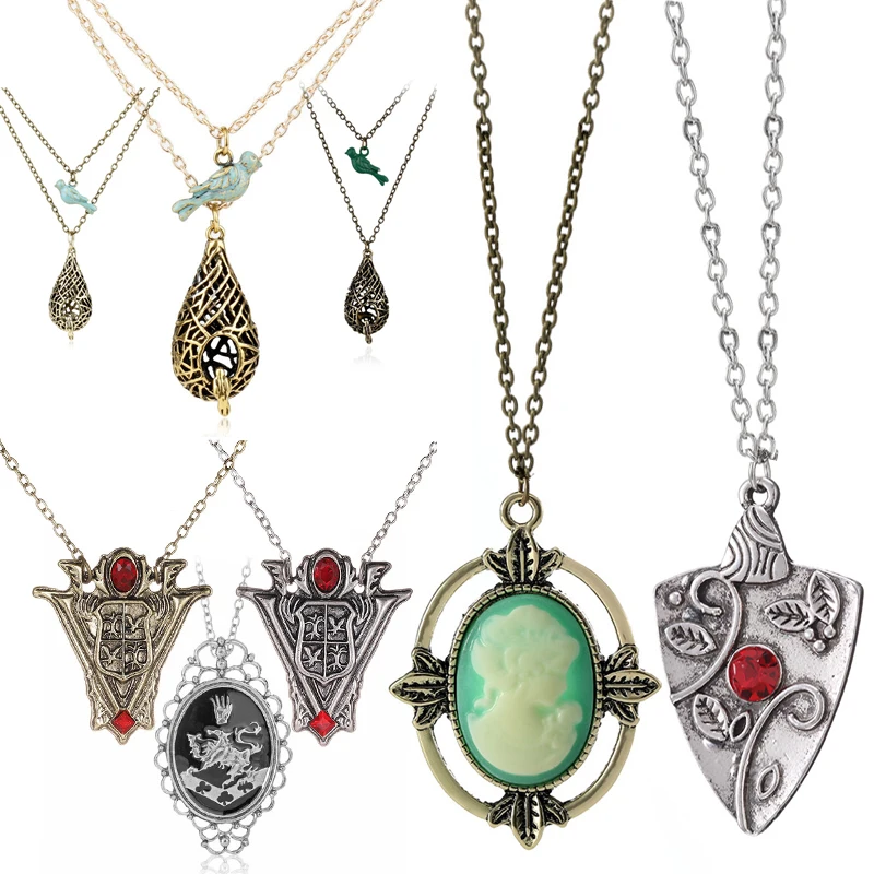 Twilight Vampire Cosplay Requisiten Schmuck Halskette Filmzubehör Kristall Anhänger Halsketten Vintage Vogelnetz Halsband