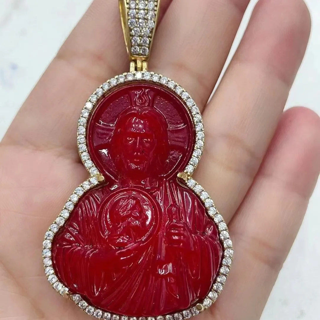 1pcs Jewelry Copper Zirconium Religious Figures Saint Jude Father Pendant Necklace Female Diy Necklace Accessories Wholesale