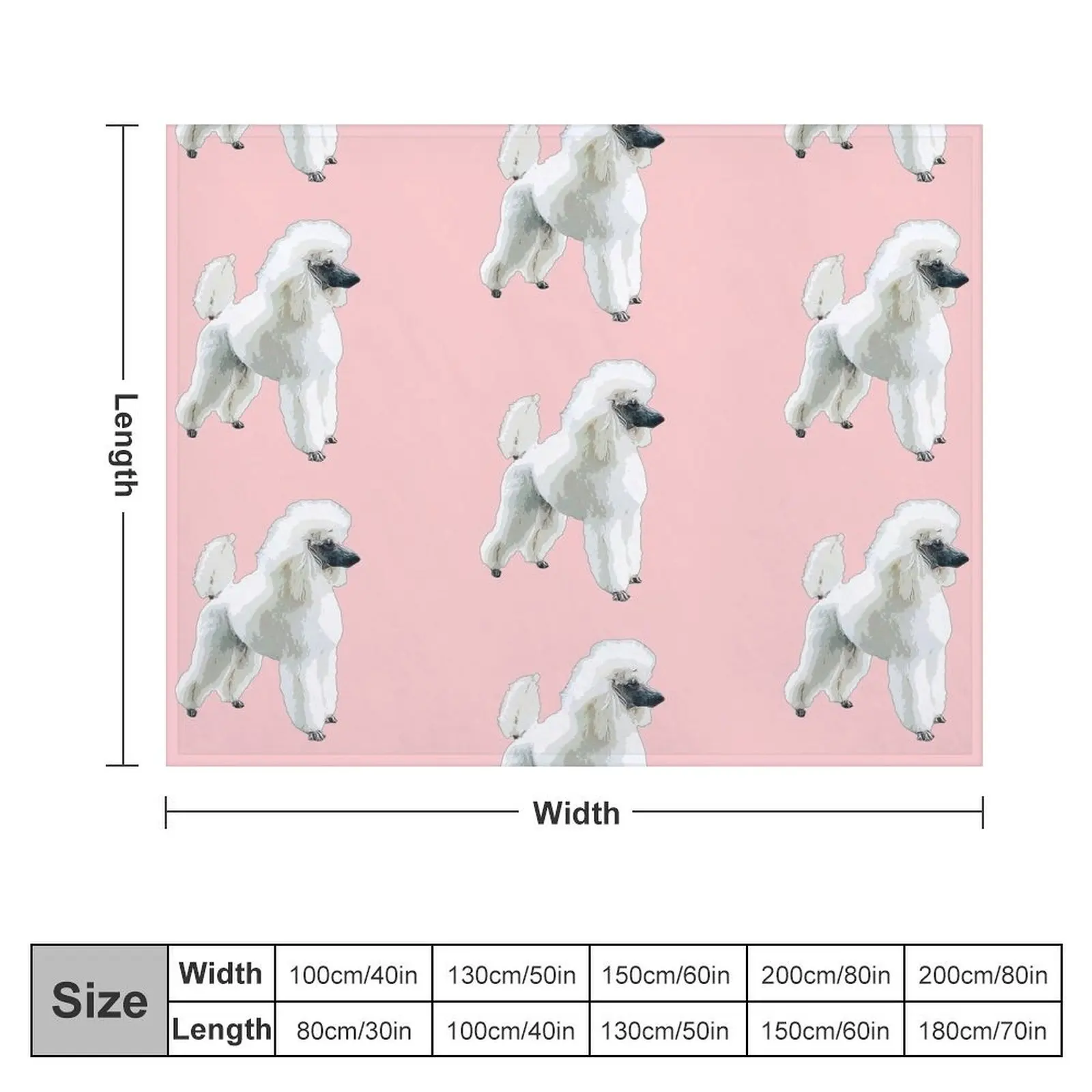 White Poodle Gorgeous Dog Throw Blanket Retros Luxury St Flannel Fabric Blankets For Baby Blankets