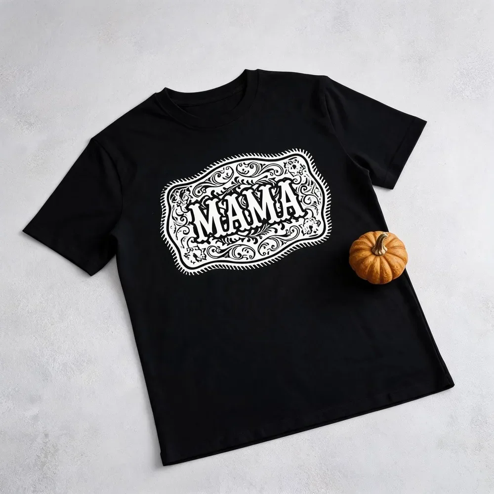 Western Mama T-Shirt, Trendy Cowgirl Rodeo Graphic Tee, Casual Shirt for Moms, Country Western Style Top for Women