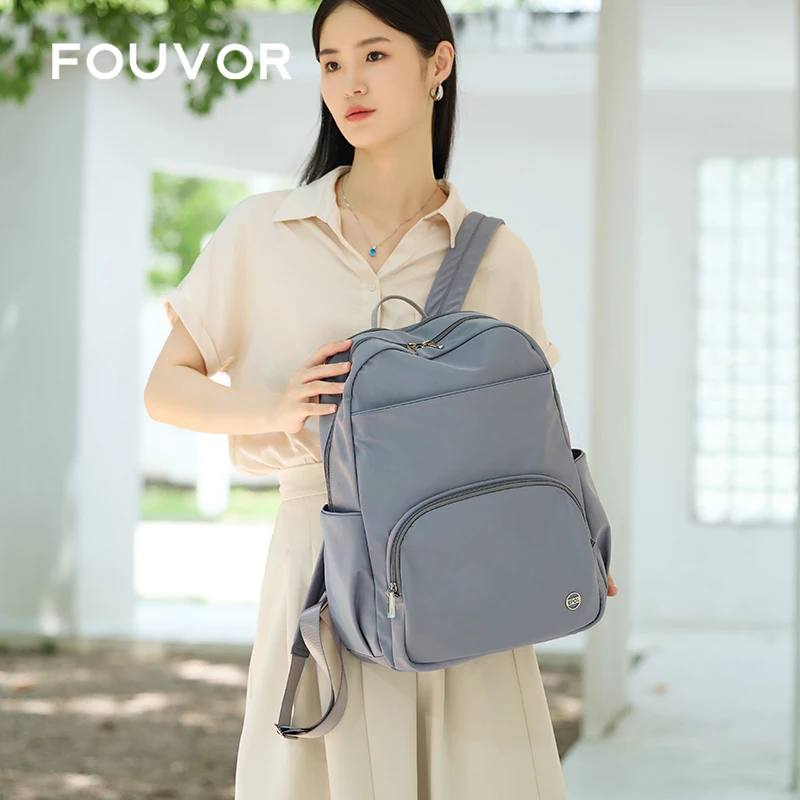 

Fouvor Large Women's Backpack Nylon Fashion Sports Lightweight Shoulder Bag Travel Waterproof School Bag for Teenager 6105-07