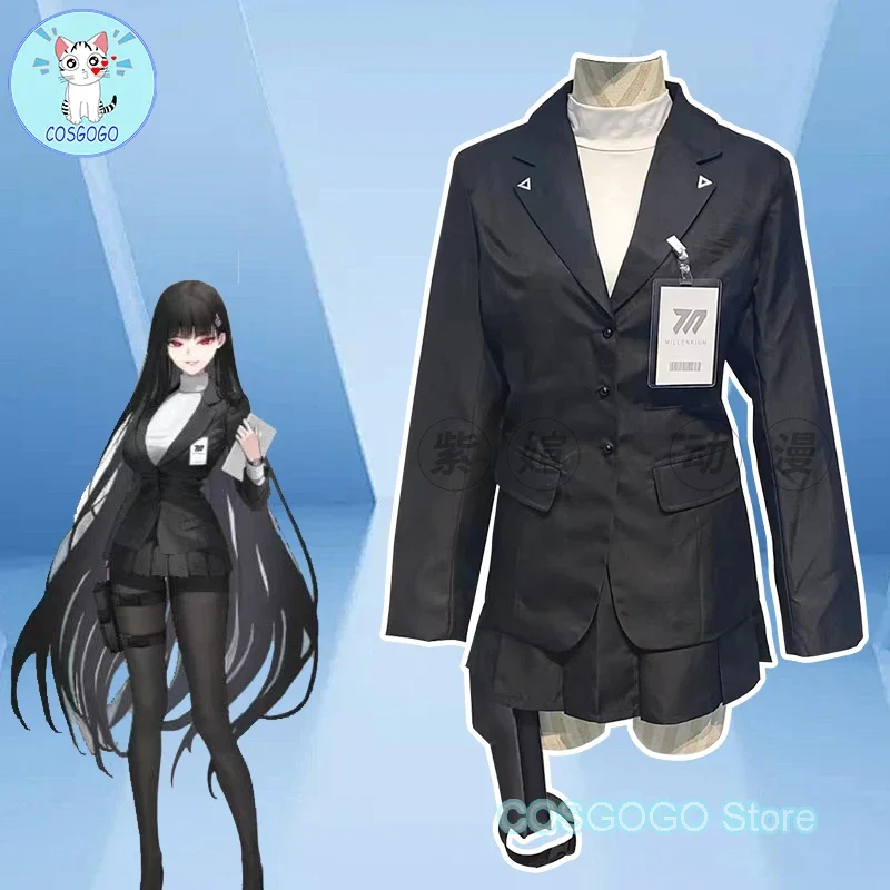 COSGOGO [personalizado] disfraz de Cosplay Tsukatsuki Rio de archivo azul, traje de juego de Halloween para mujer, uniforme JK, traje, abrigo, falda, camisa