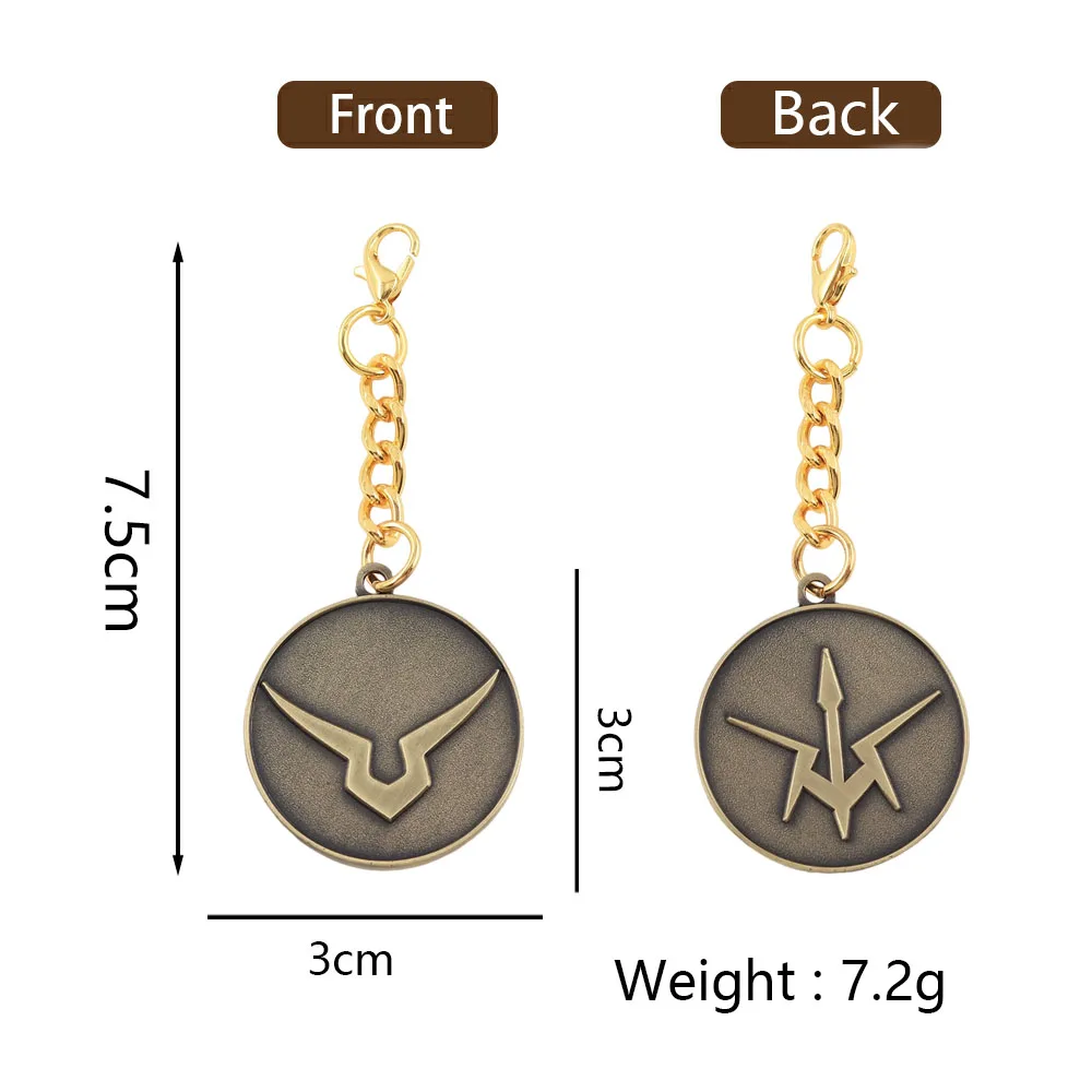 Code Geass Lelouch Schlüsselanhänger Anime Zero Helm Schwarze Ritter Emblem Schlüsselring Antik-Bronze Metallanhänger Auto-Taschen-Charm Schmuck – Detail 2