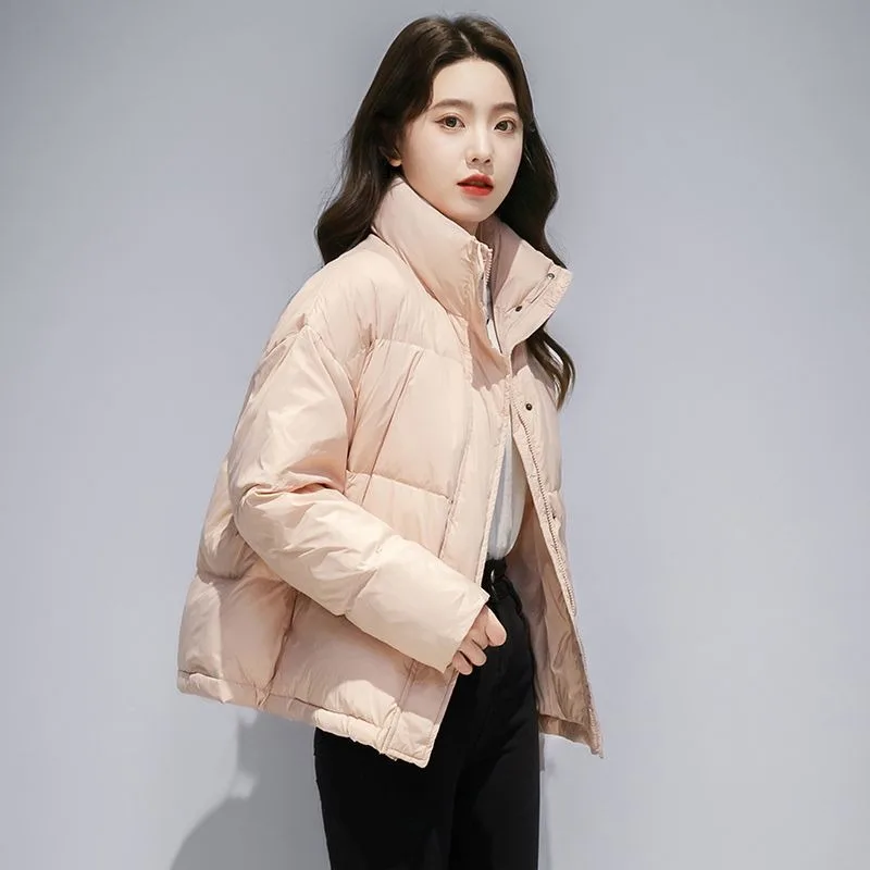 2023 New Women Down Cotton Coat Winter Jacket Female Short Parkas Loose Thick Warm Outwear Leisure Time Versatile Overcoat