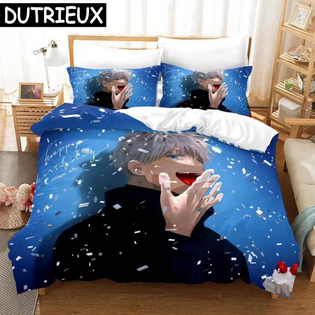 Jujutsu Kaisen Japan Anime 3D Printed Bedding Set King Duvet Cover Pillow Case Comforter Cover Bedclothes Duvet Covers 04