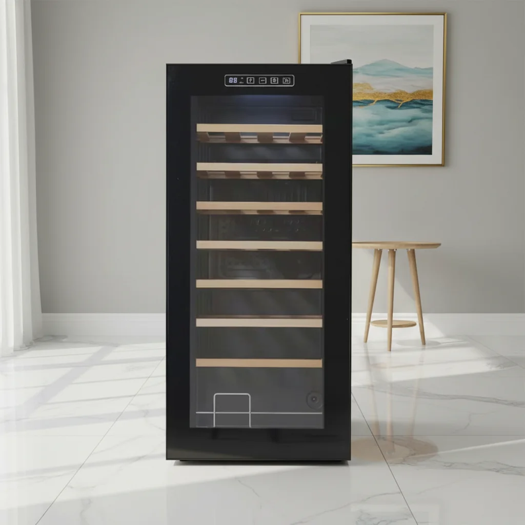 93L 32BOTTLES Wine Cooler Wine Cabinet Wine Refrigerator Display Mini Refrigerators for Home