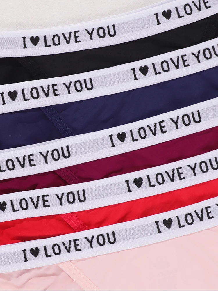 5 pezzi/pacco mutandine da donna senza cuciture decorazioni con lettere solide slip da donna intimo elegante lingerie sexy mutande femminili traspiranti