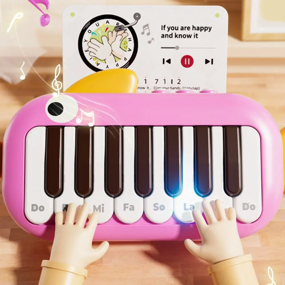 

Musical Kids Electronic Piano Toy Pink Learning Music Pocket Piano Keyboard Toy Multifunctional Early Educational