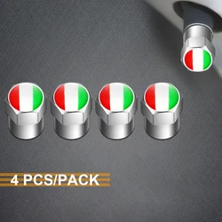 4Pcs/set Italy Flag Car Air Valve Stem Caps Car Accessories Car Wheel Air Cover Dust Proof for Volkswagen BMW Benz Tesla Toyota