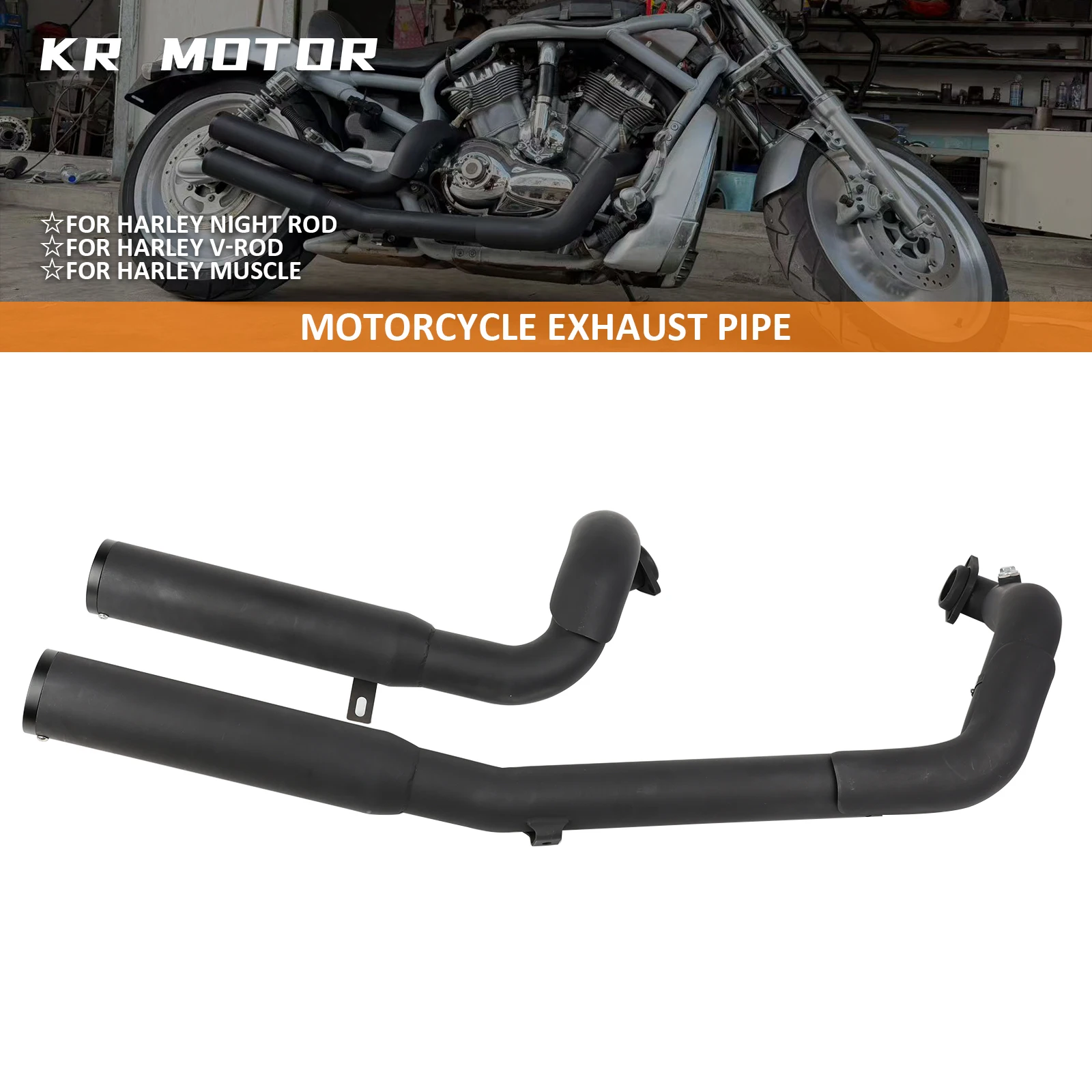 

Motorcycle Handmade Exhaust Pipe Muffler Whole Exhaust System Matte Fits For Harley-Davidson Night Rod V-Rod Muscle 2003-2021