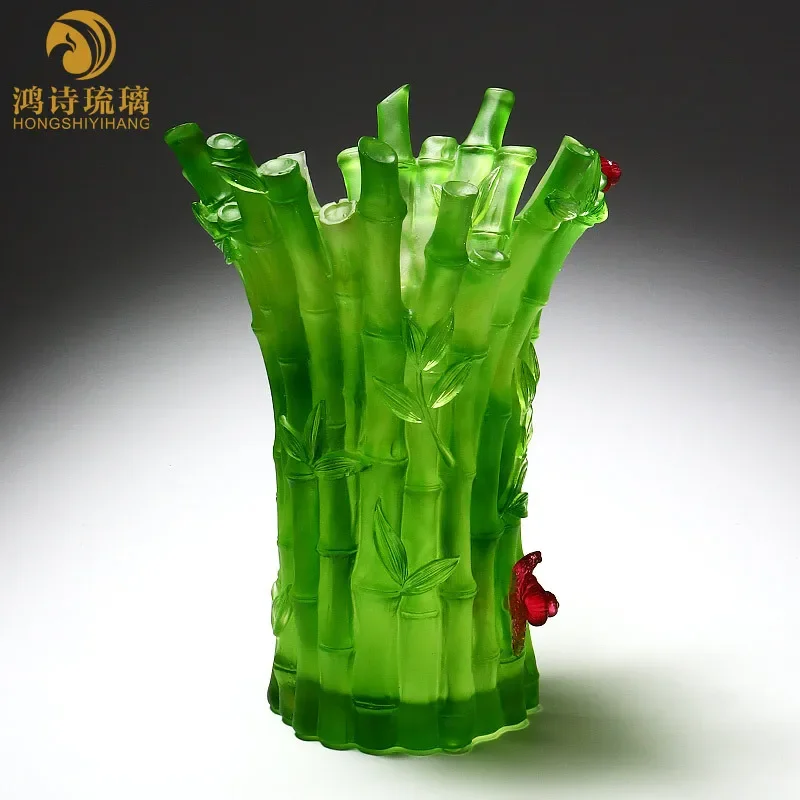 Bamboo vase living room entrance home decoration ornament for friends to move to a new house light luxury birthday gift