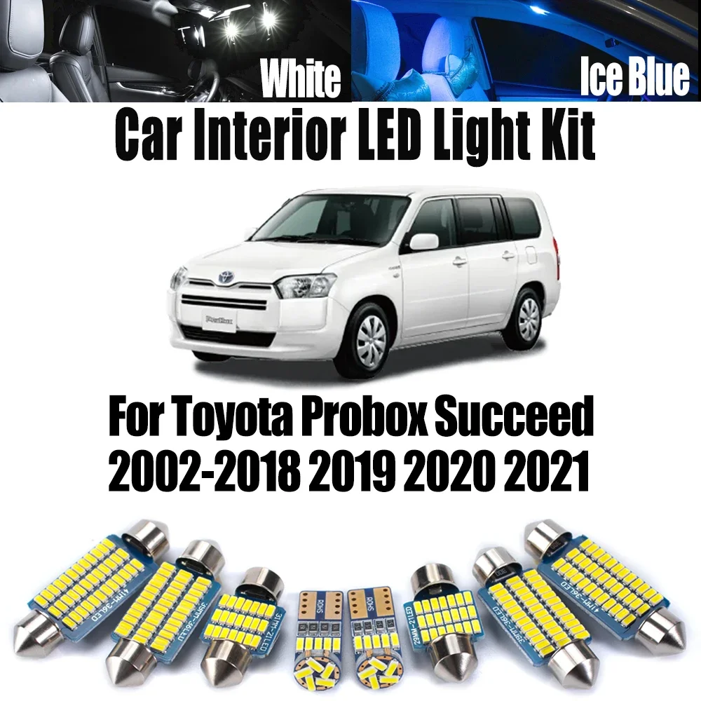 

Canbus Vehicle LED Interior Map Dome Trunk Number Plate Light Kit For Toyota Probox Succeed 2002- 2020 2020 2021 Car Accessories