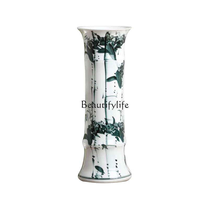 

Yangfugui Bamboo Ceramic Vase Chinese Living Room Flower Arrangement Study Office Ornament