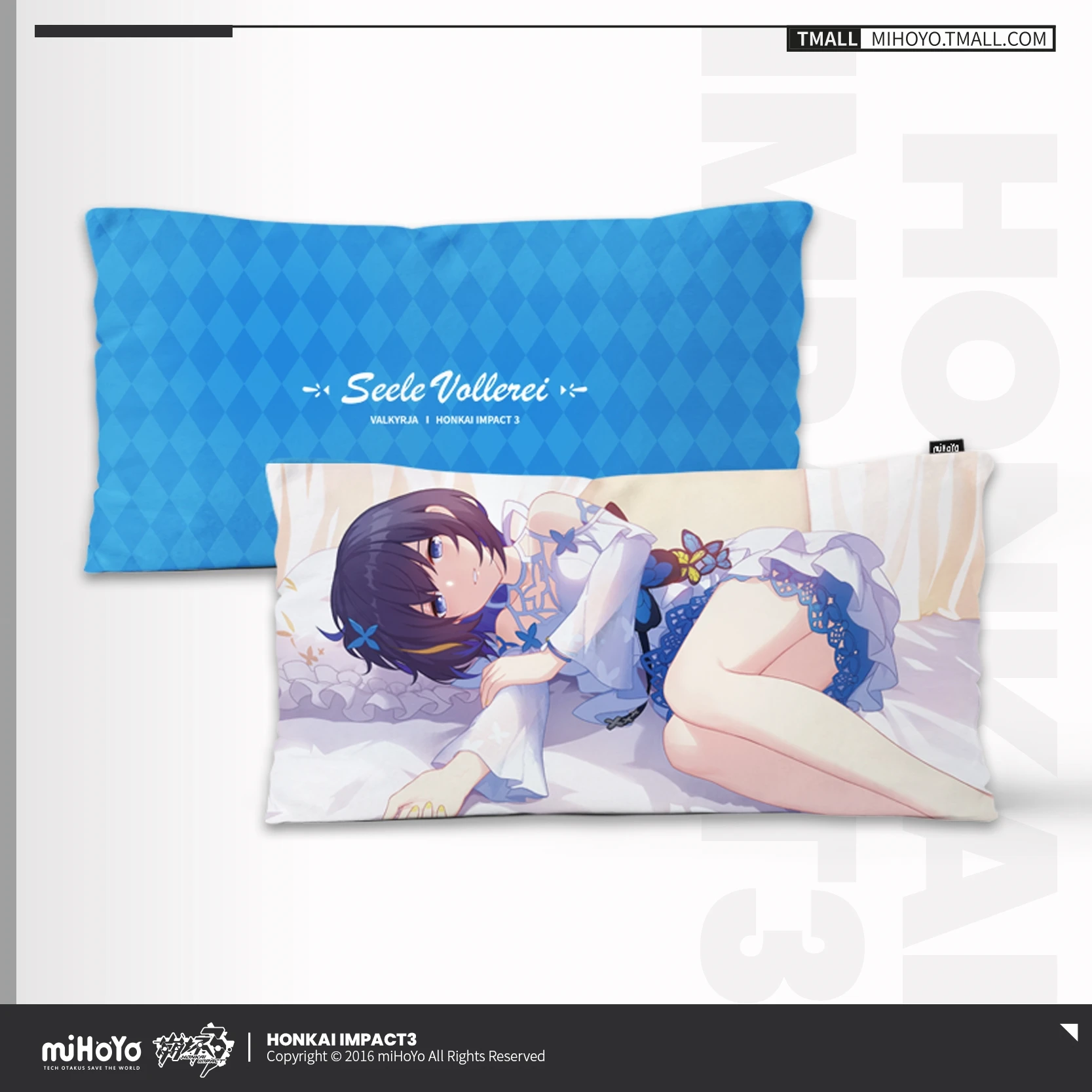 Honkai Impact 3 Official Merch miHoYo Original Authentic VALKYRIES rectangle back pillow Seele