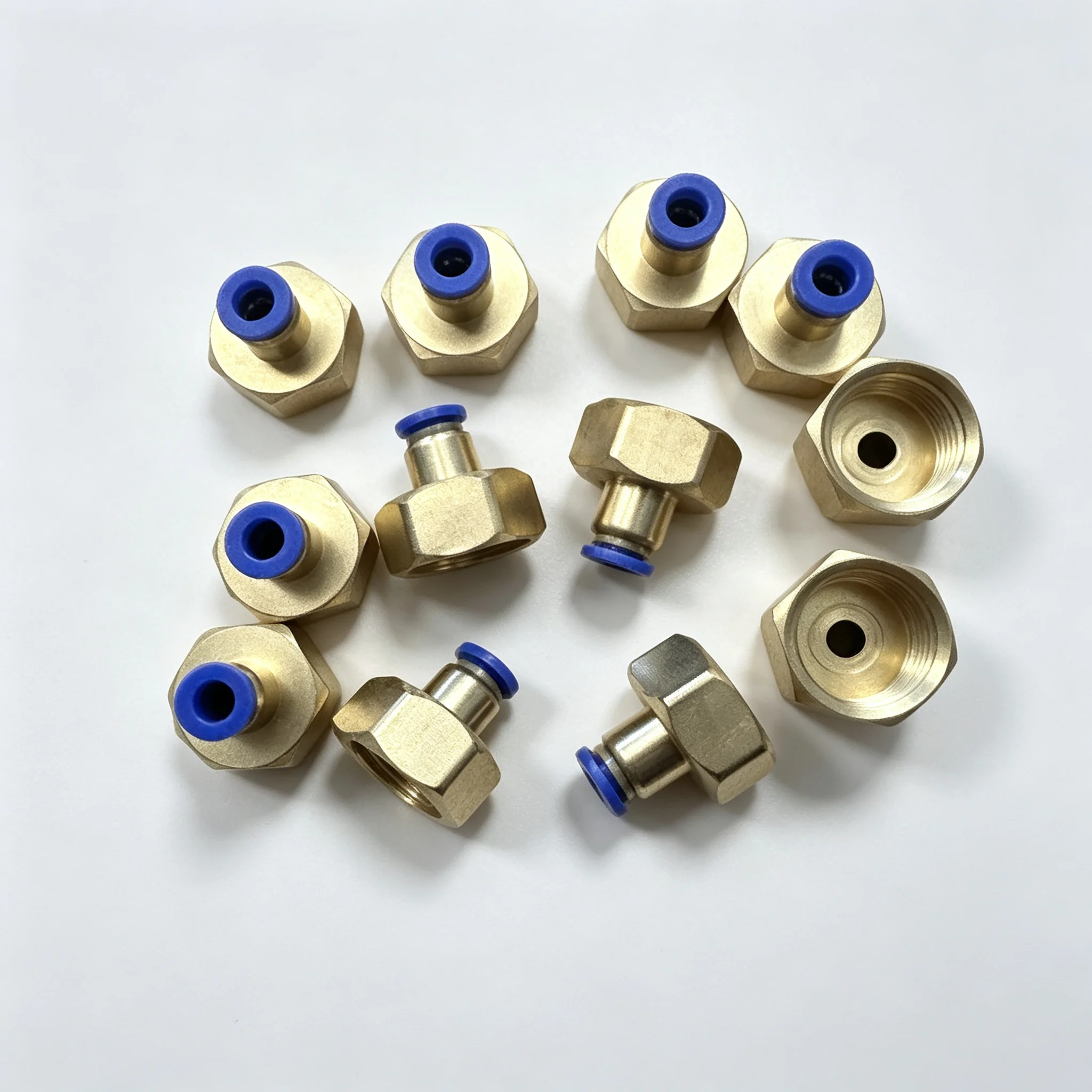 10/50PCS PCF Pneumatic Air Connector Set Brass Quick Pipe Joint Fitting 4-12mm Hose Tube 1/8 3/8 1/2 1/4 Inch BSP Female Thread