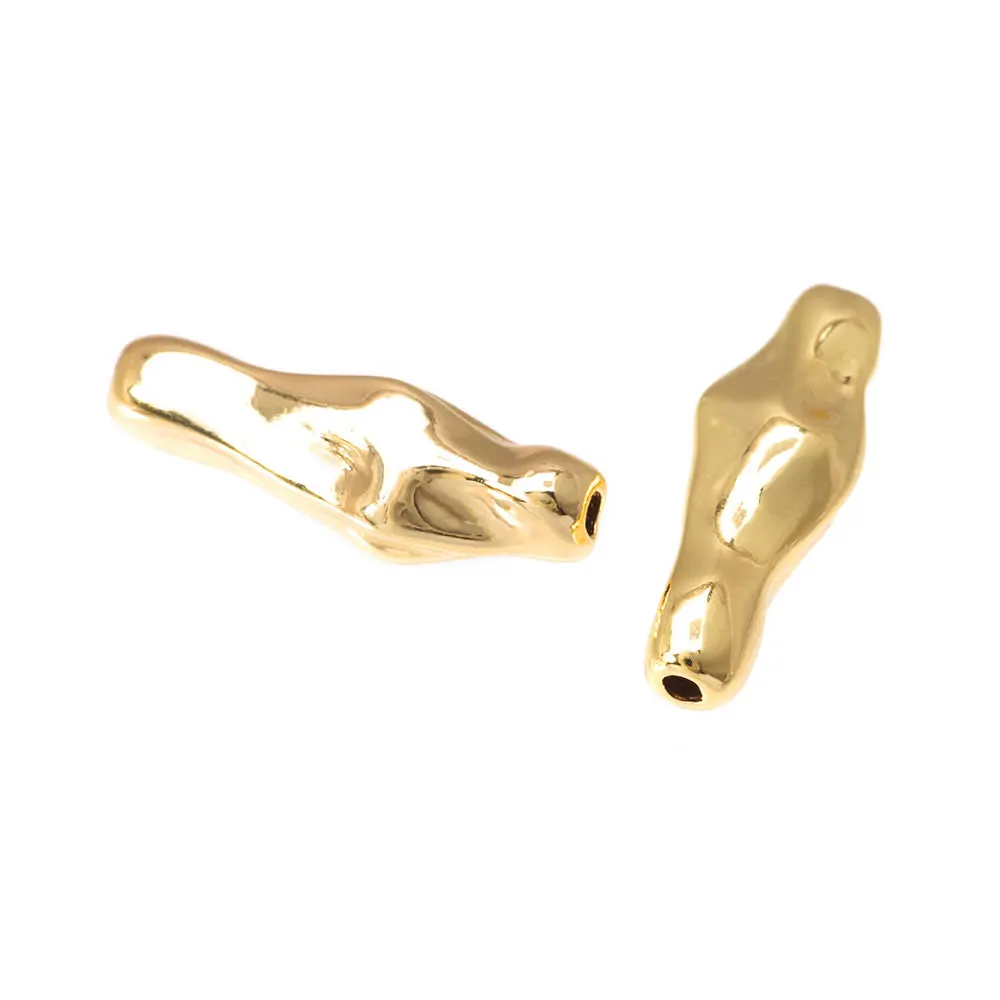18K Gold Farbe Messing Unregelmäßige Rohr Halsketten Armbänder Spacer Perlen Hohe Qualität Diy Schmuck Machen Zubehör für Frauen – Detail 3