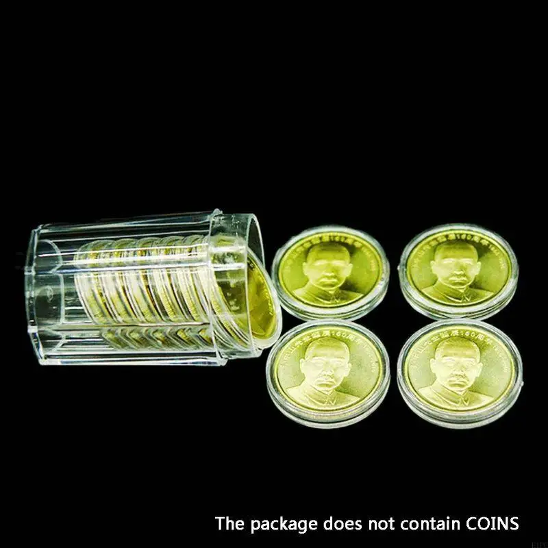 E1PC Clear Coin Tube Holder Storage Collection for Case Protector with 10 Pcs Direct