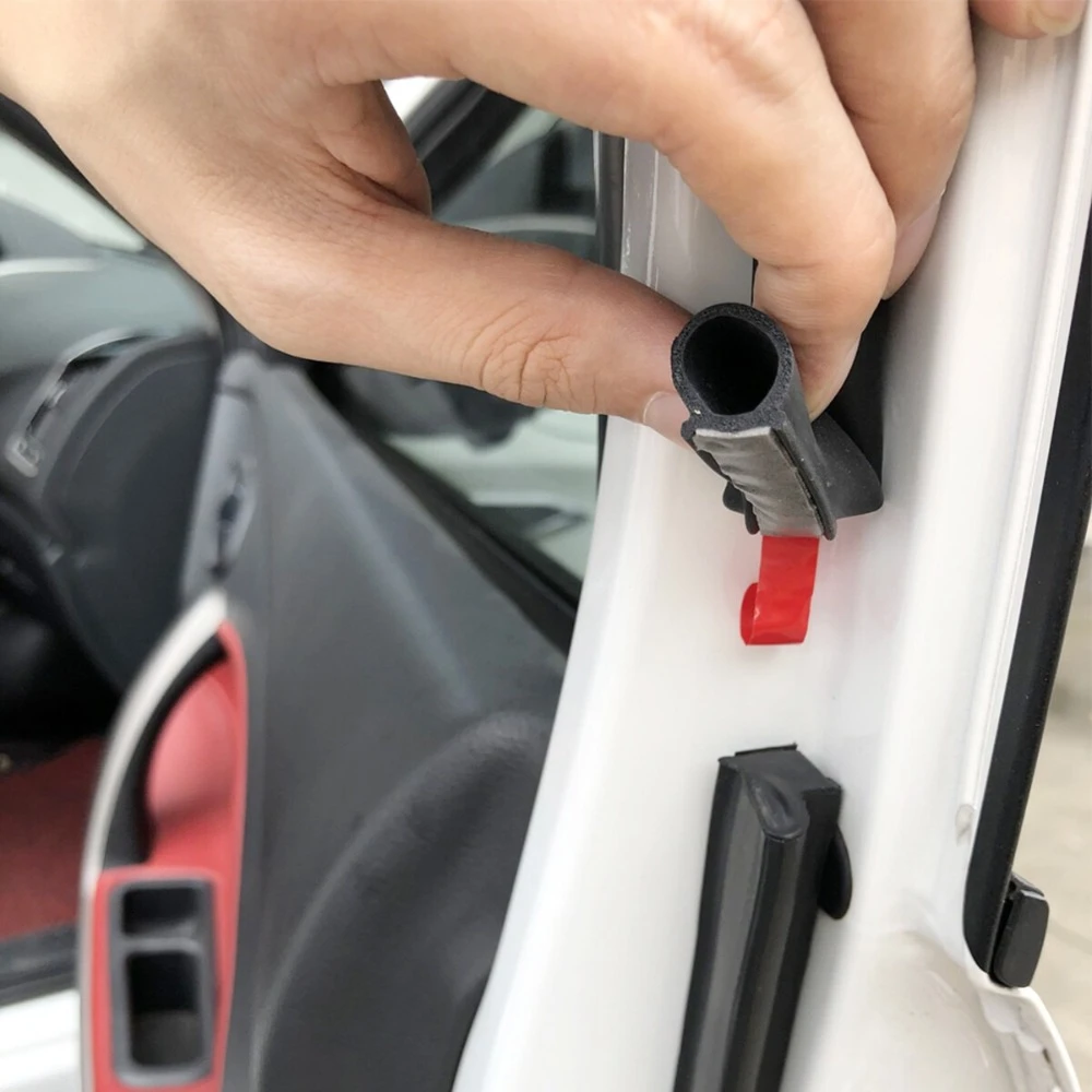 196.85 Inch D-Type Car Rubber Seal Strip 5M Auto Door Trunk Hood Weatherstrip Soundproof Wind Dust Proof Sealing Strip