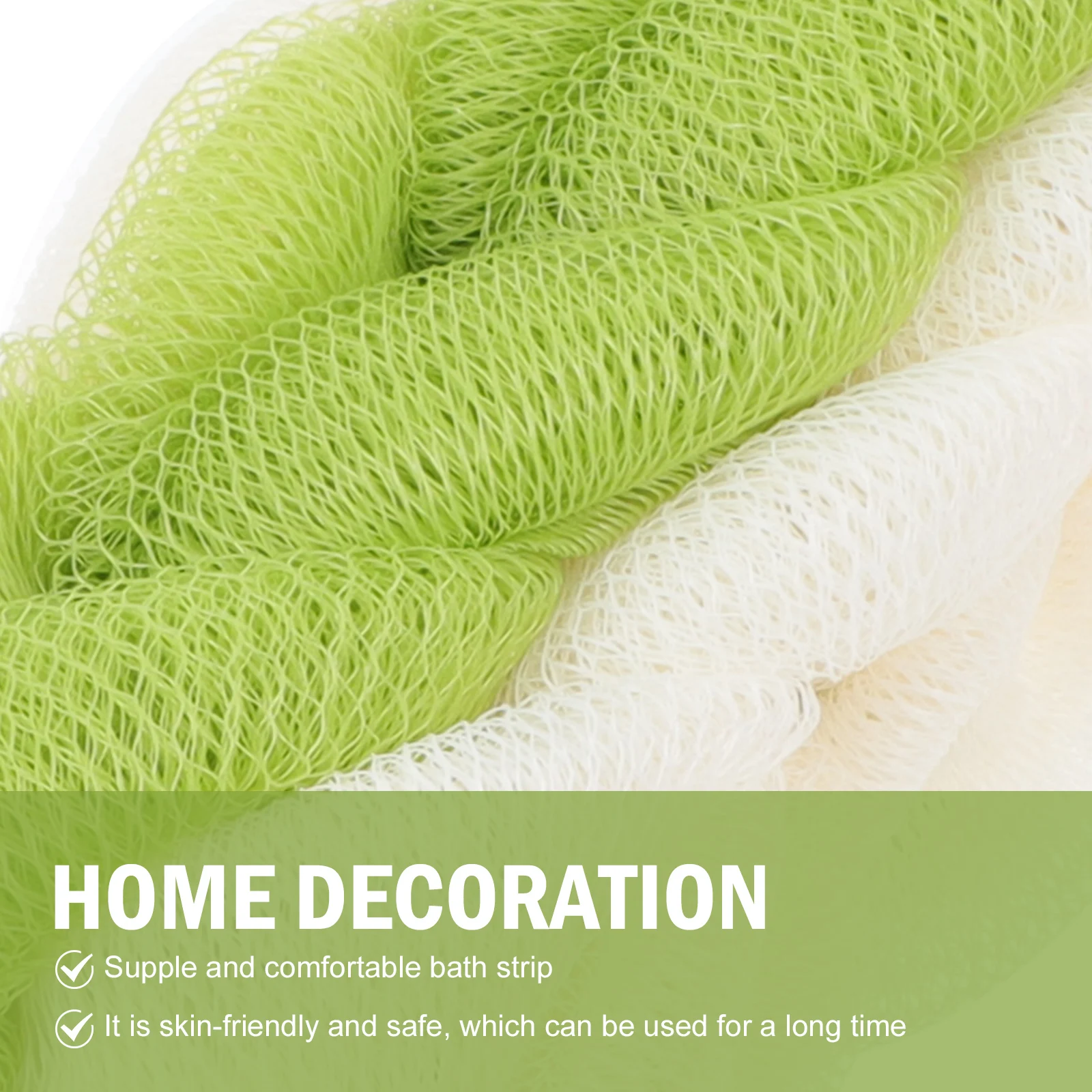 

2pcs Long Bathing Towels Premium Pe Scrubbing Towel Rich Foaming Back Cleaning Bath Towel For Deep Cleansing Massage