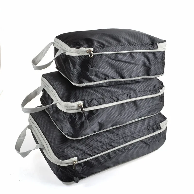 Three piece set of digital toiletries and cosmetics storage bag, clothes, shoes, luggage, travel bag