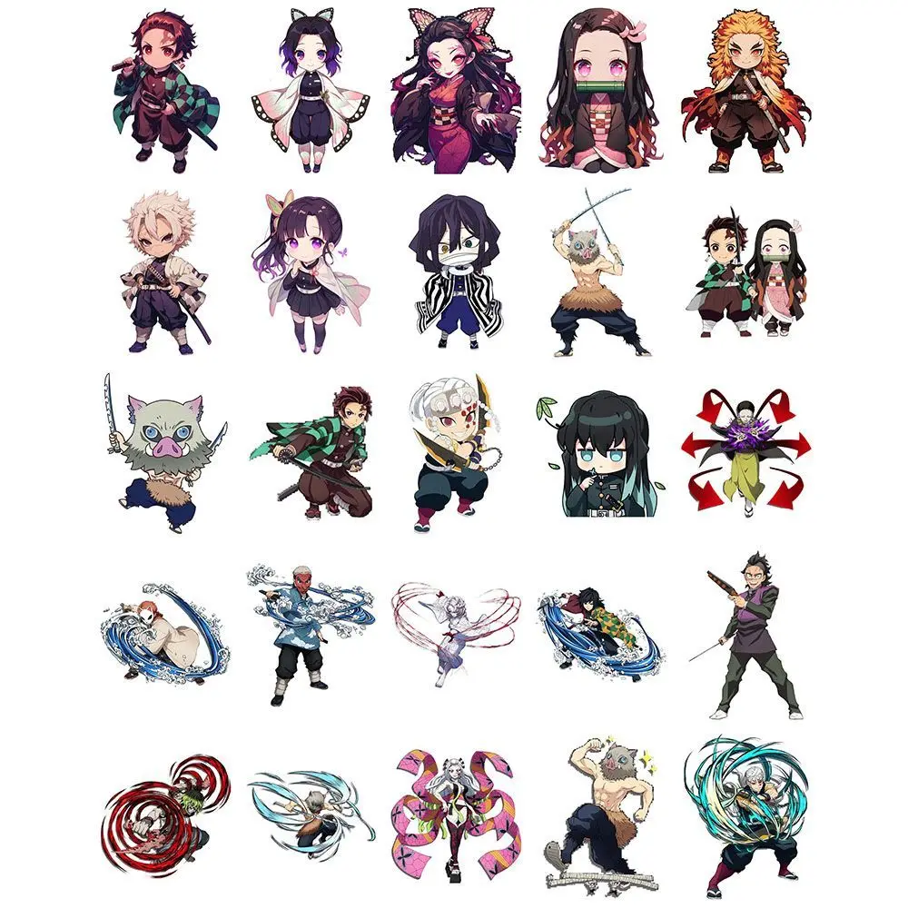 Demon Slayer stickers, cartoon and anime cute characters, mobile phone decoration, handbook diy stickers view 3