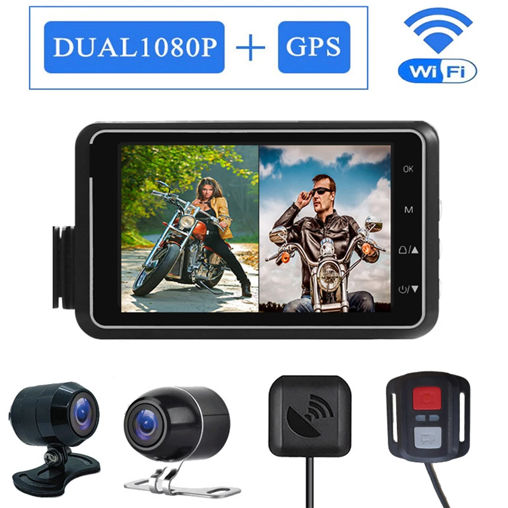 

3 Inch Motorcycle Dash Cam,Motorcycle Video Driving Recorder With Dual 1080P Lens,Night Visi-on IP67 Waterproof Sports Action