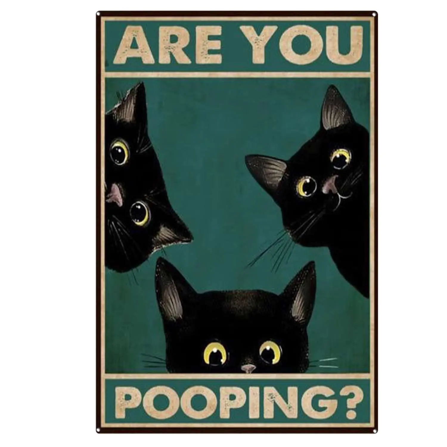 

Luoboken Tin Metal Signs Vintage Black Cat are You Pooping Signs Bathroom Restroom Wall Toilet Decor, Funny Kitty Cat, Cats Love