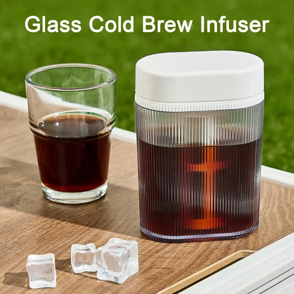 Portable Cold Brew Coffee Maker with Mesh Filter LeakProof Travel Coffee Extraction Cup Food Grade Pitcher with Graduated Marks