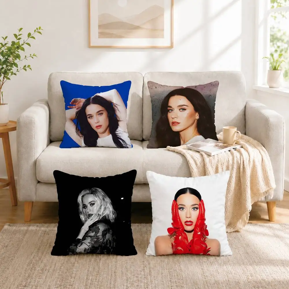 S-Star K-Katy Perry Square Double-Sided printed Pillow Case Bedroom Bedside Pillow Sofa Cushion Cover Gift